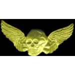 SKULL WINGS GOLD LARGE PIN